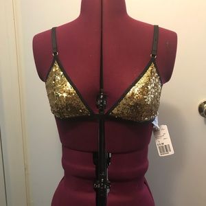 FOREVER 21 - Black/Gold Sequin Bralette